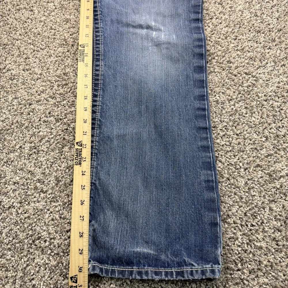 Ariat FR M4 Low Rise Boot Cut Jeans Mens 35x32 (Fits 36x30) Distressed‎